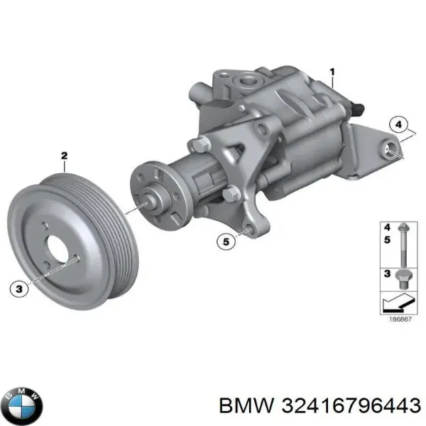 Bomba de dirección 32416783892 BMW