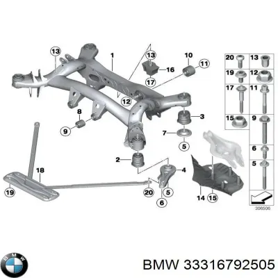 Subchasis trasero soporte motor BMW 33316792505