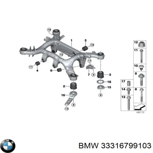 Puente trasero 6794665 BMW