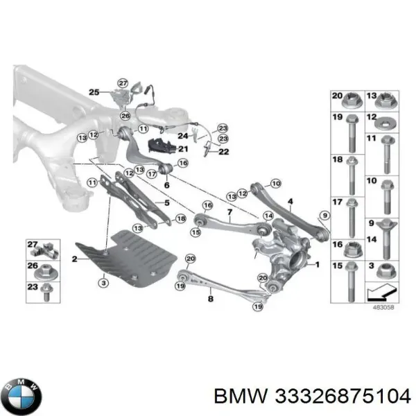 Brazo transversal de suspensión trasera 4465701 Lemforder