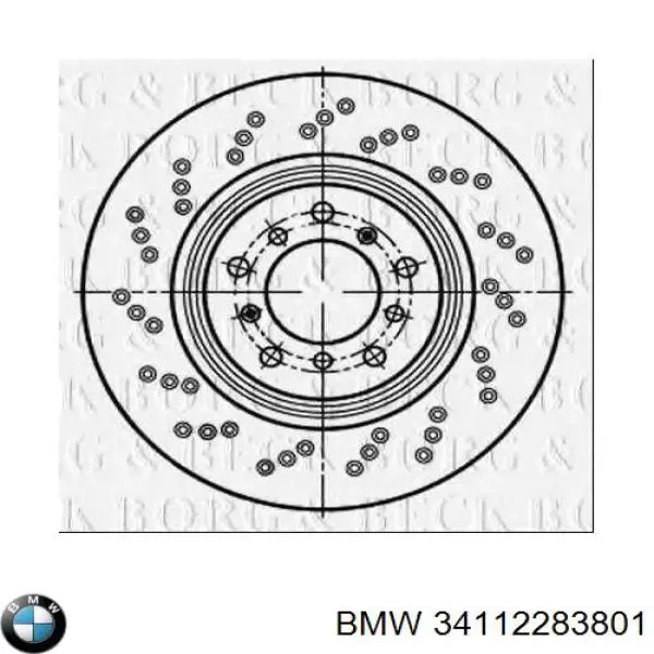 Disco de freno trasero 34112283801 BMW