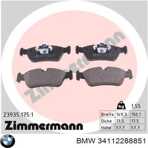 Pastillas de freno delanteras BMW 1 E81, E87