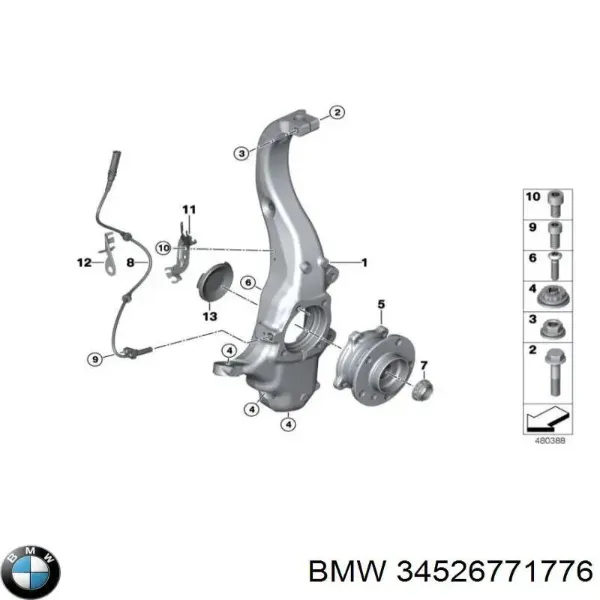 Sensor ABS delantero BMW X6 E72