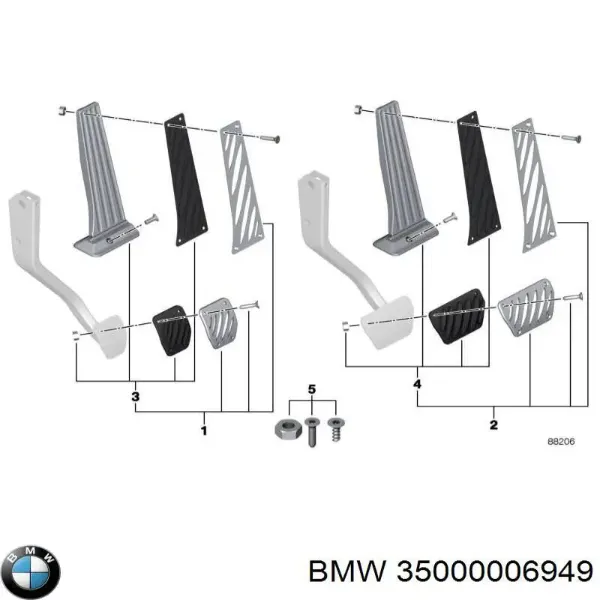 Comprar 35000006949 BMW Revestimiento de pedal, juego