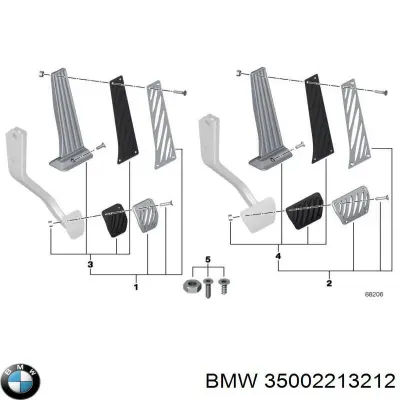 Revestimiento de pedal, juego BMW 35002213212