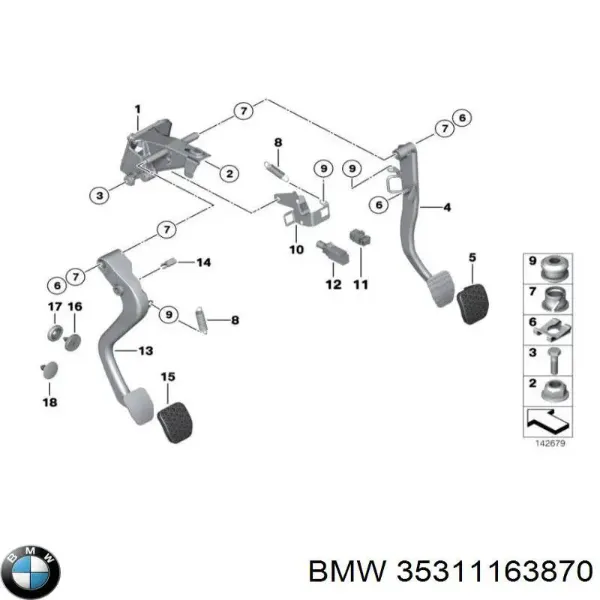 Pedal embrague BMW 3 E46