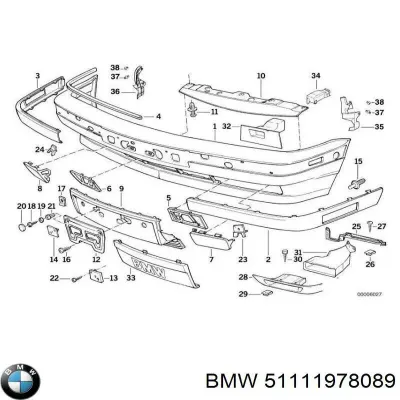 Moldura de luneta trasera BMW 51111978089