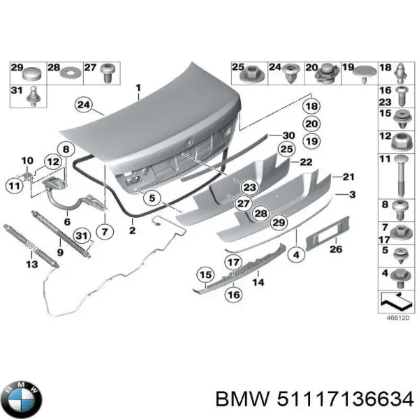 Cobertura de parachoques, enganche de remolque, delantera BMW 1 E81, E87