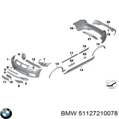 Soporte de parachoques trasero exterior derecho BMW 51127210078