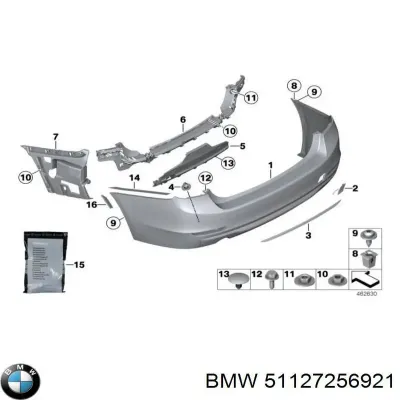 Soporte de parachoques trasero central BMW 51127256921