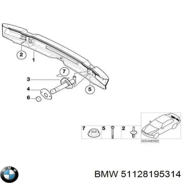 Refuerzo parachoques trasero 8195314 BMW