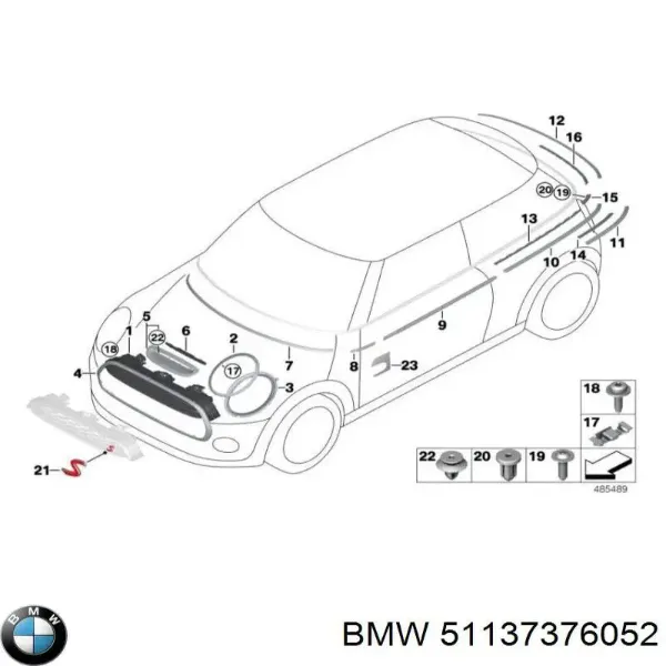 Deflector de aire del radiador 51137376052 BMW