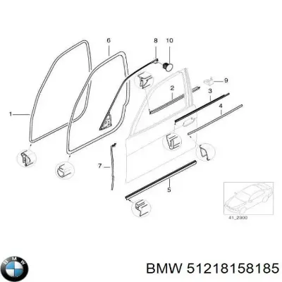Moldura de puerta delantera izquierda inferior BMW 51218158185