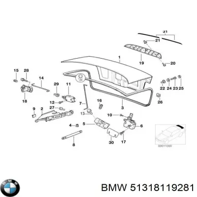 Moldura de luneta trasera BMW 51318119281