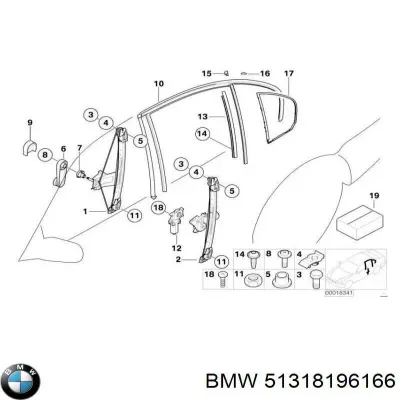 Junta, luneta trasera BMW 51318196166