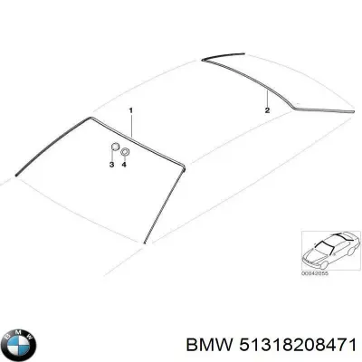 Moldura de luneta trasera BMW 51318208471