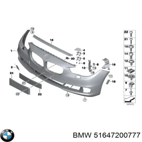 Soporte de fijación del faro delantero izquierdo 51647200777 BMW