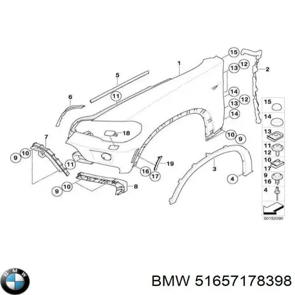 Aleta 51657178398 BMW