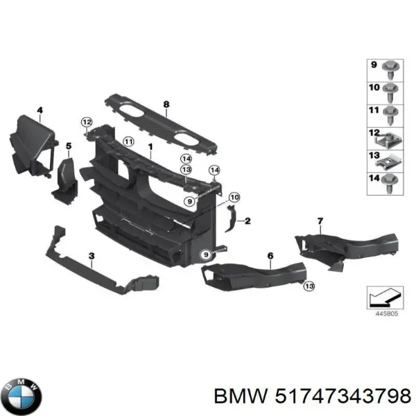 Deflector de aire del radiador 30129066 AND