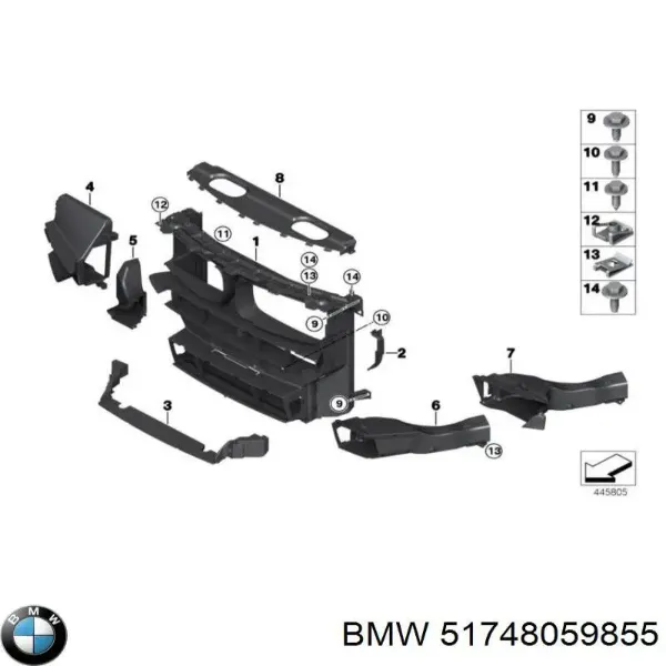 Conducto de aire del disco de freno izquierdo 51748059855 BMW
