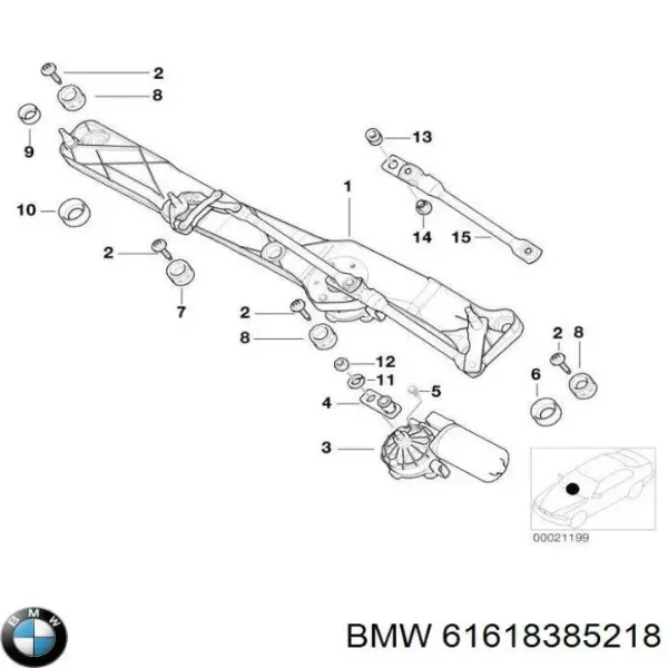 Varillaje de limpiaparabrisas para BMW 5  E39