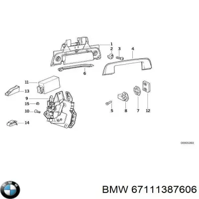 Elemento de regulación, cierre centralizado, puerta delantera BMW 67111387606