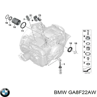 Transmisión automática ensamblada BMW GA8F22AW