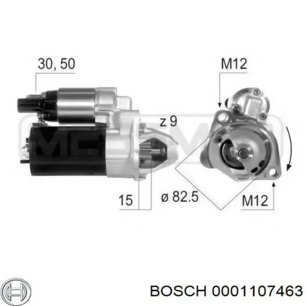 Motor de arranque 0001107463 Bosch