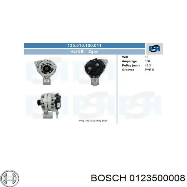 Alternador 0123500008 Bosch