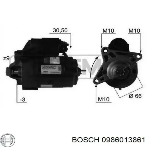 Motor de arranque 0986013861 Bosch