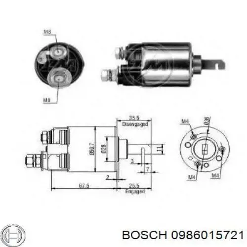 Motor de arranque 0986015721 Bosch