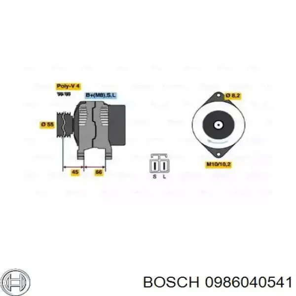 Alternador 0986040541 Bosch