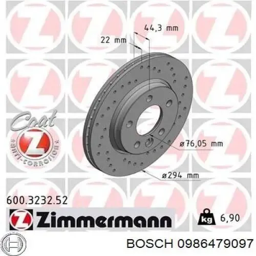 Disco de freno trasero Volkswagen Transporter 7HB, 7HJ, 7EB, 7EJ