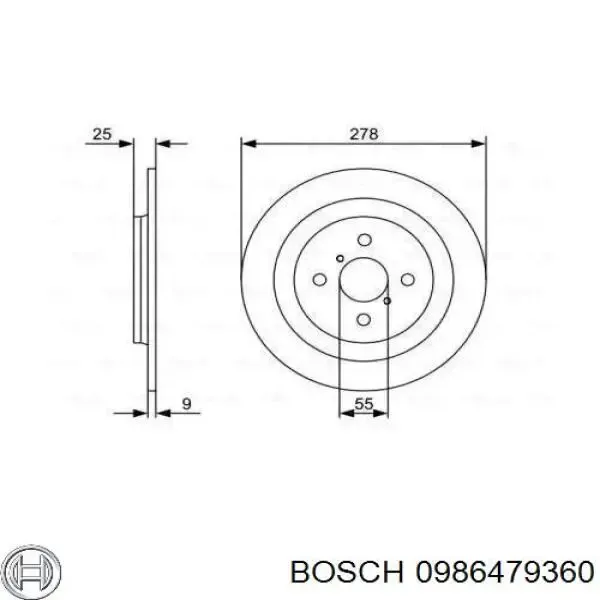 Disco de freno trasero Toyota Yaris P13