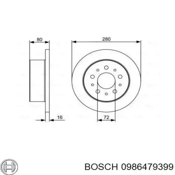 Disco de freno trasero Fiat Ducato 3 250