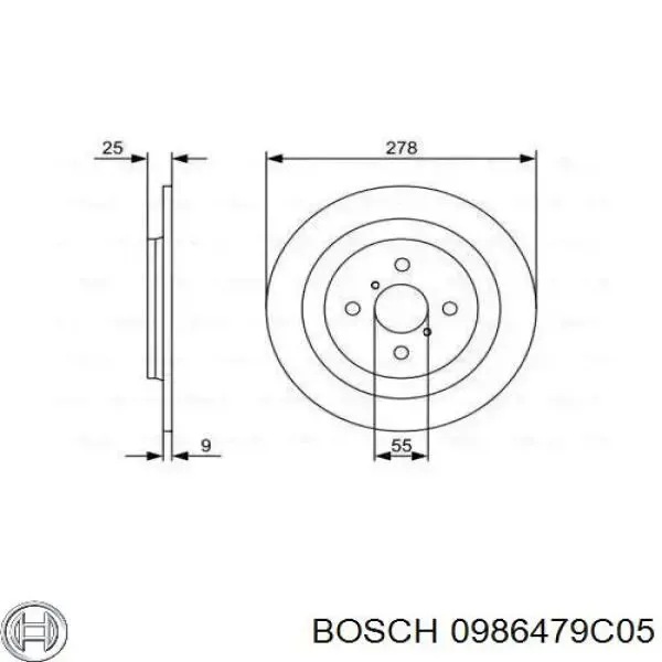 Disco de freno trasero Toyota Yaris P13