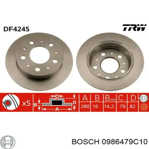 Disco de freno trasero Fiat Ducato 3 250