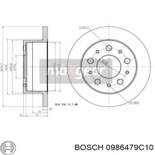 Disco de freno trasero Fiat Ducato 3 250