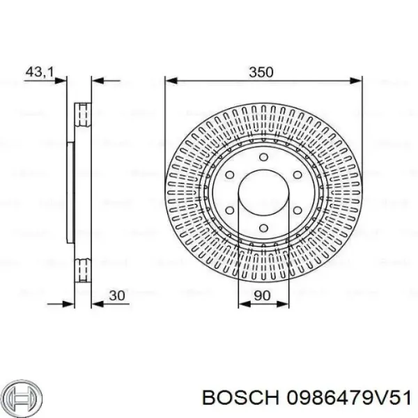 Disco de freno 0986479V51 Bosch
