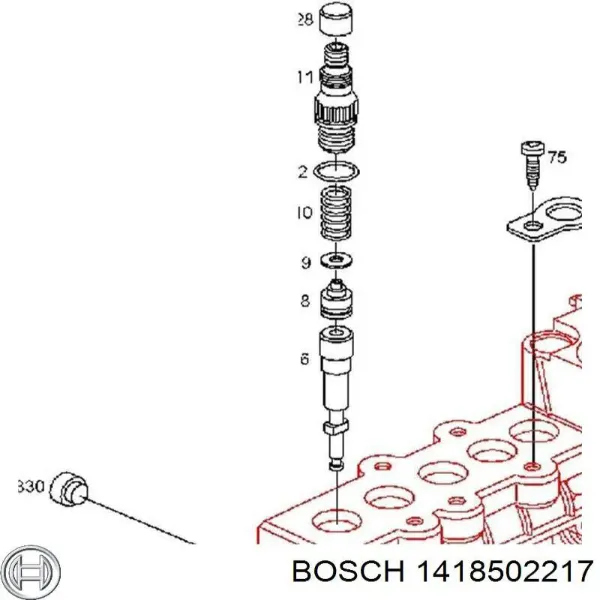 Válvula de retorno de combustible 1418502217 Bosch