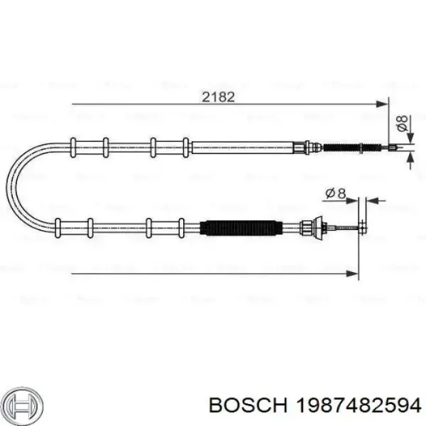 Cable de freno de mano trasero derecho/izquierdo 1987482594 Bosch