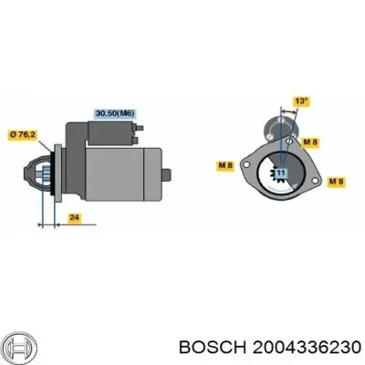 Soporte, escobillas de carbón, motor de arranque BOSCH 2004336230