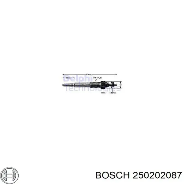 Bujía de precalentamiento 250202087 Bosch