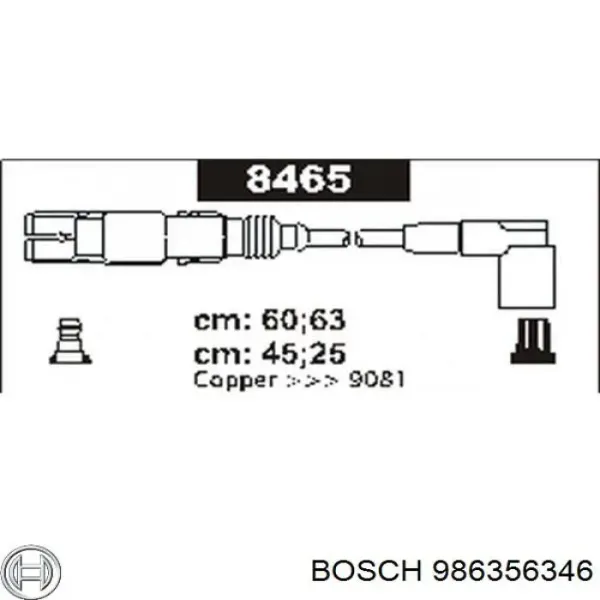 Cables de bujías 986356346 Bosch
