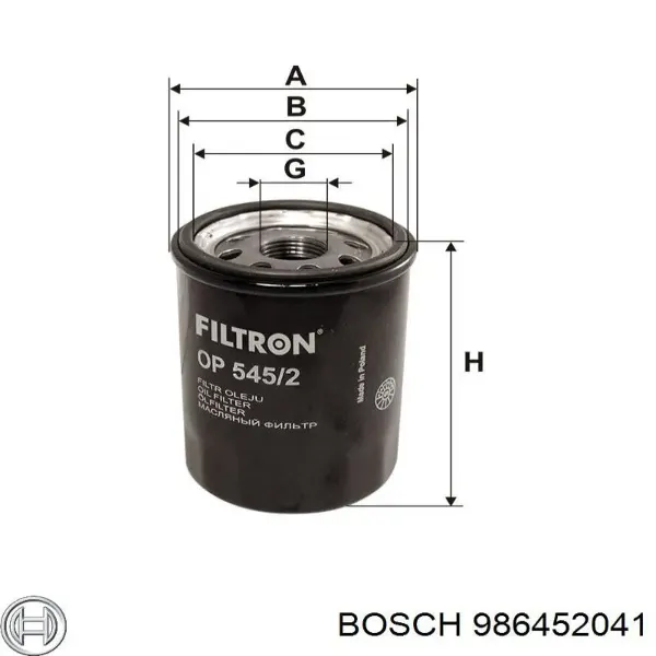 Filtro de aceite 986452041 Bosch