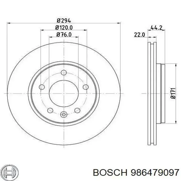 Disco de freno trasero Volkswagen Transporter 7HB, 7HJ, 7EB, 7EJ