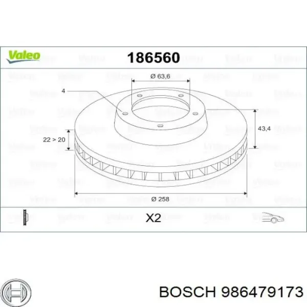Disco de freno 986479173 Bosch