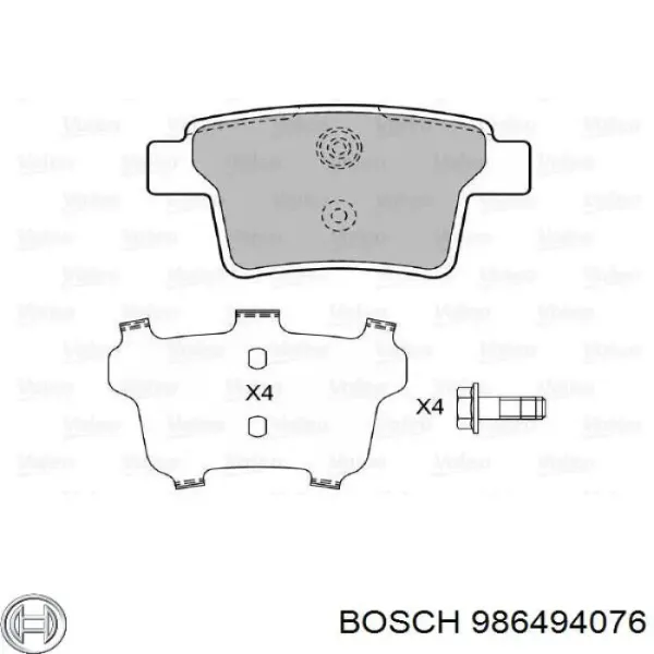 Pastillas de freno traseras 986494076 Bosch