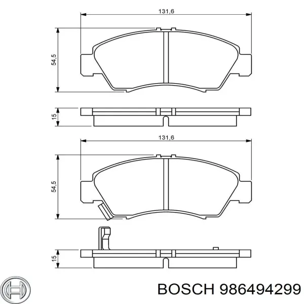 Pastillas de freno 986494299 Bosch