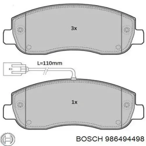 Pastillas freno delanteras Bosch 986494498 precio, desde